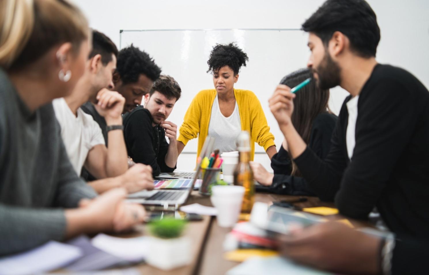 Small group discussion about financial planning strategies