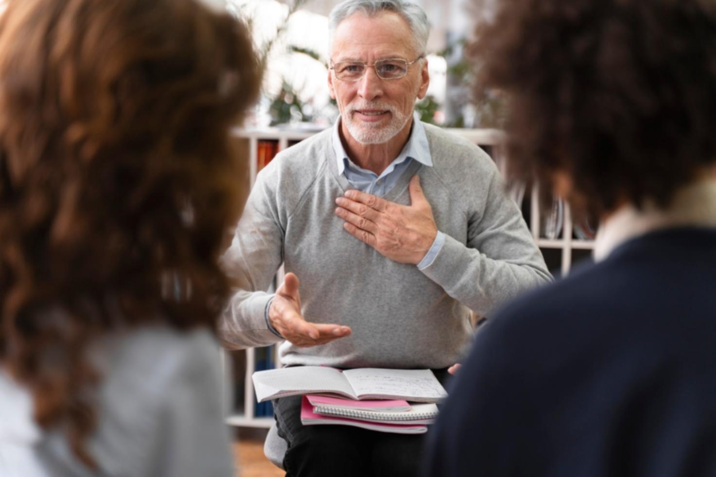 Modern classroom setting with financial education materials